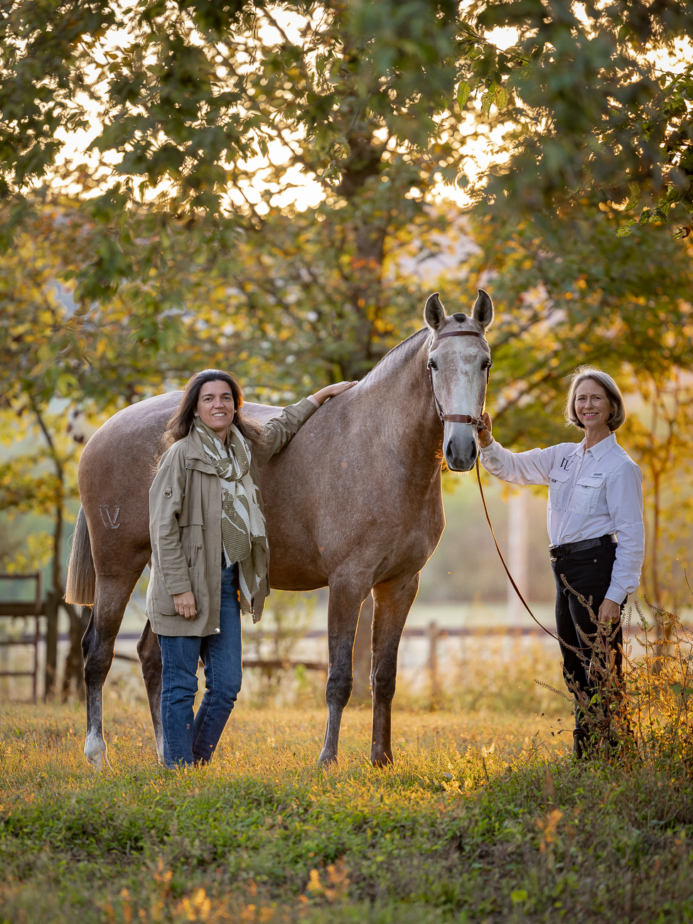 Rita Fernandes with Sheri Prucka and the Lusitano mare Quimera at Wasatch Lusitanos